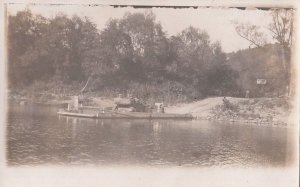 Postcard Antique Car On Ferry Going Across the River Delaware River? #2