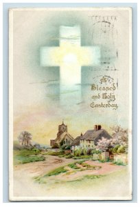 c.1910 Winsch Back Easter Day Easter Church Scene Vintage Postcard P51