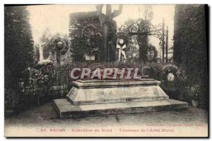Old Postcard Reims North Cemetery Tomb of & # 39abbe Miroy