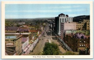 HAMILTON, ONTARIO  Canada    Birdseye KING STREET Scene    Postcard