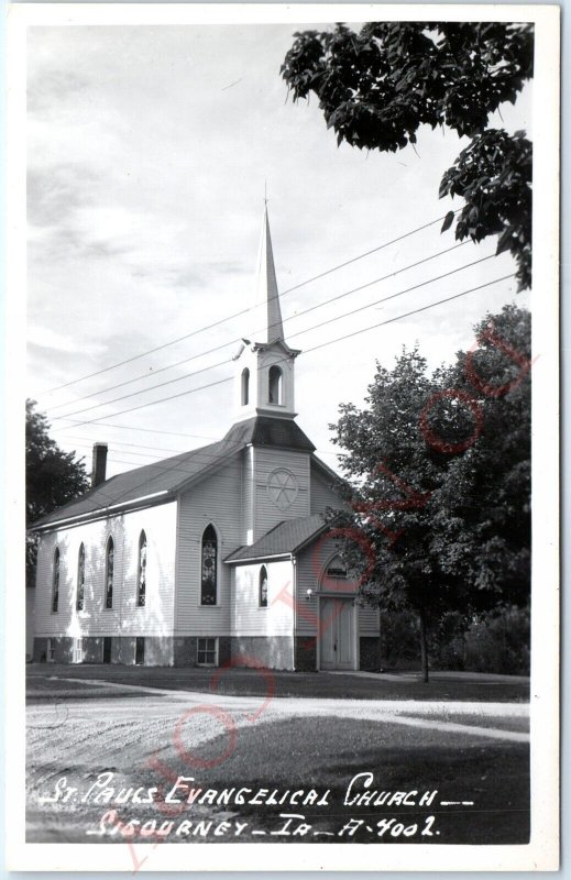 c1950s Sigourney, IA RPPC St. Paul's Evangelical Church Real Photo Postcard A112