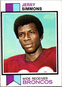 1973 Topps Football Card Jerry Simmons Denver Broncos sk2632