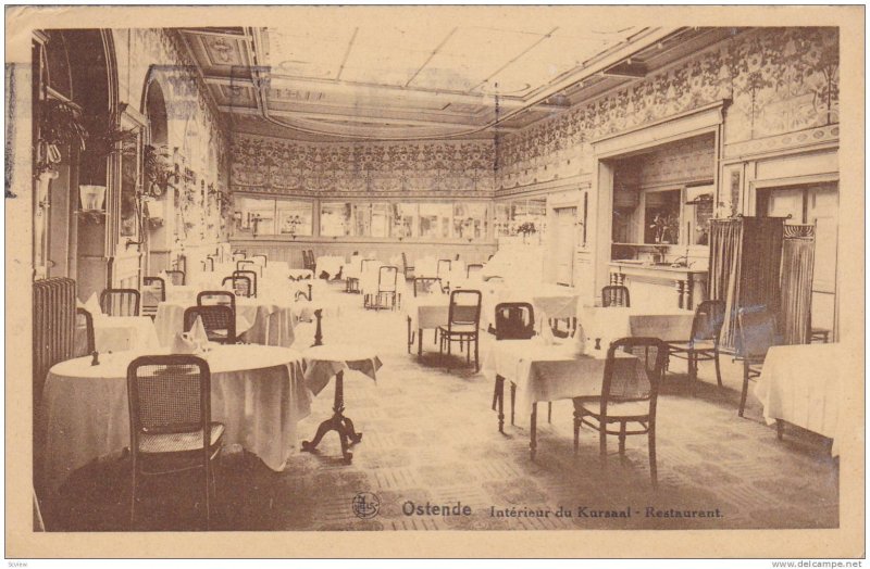 OSTENDE, Interieur du Kursaal-Restaurant, West Flanders, Belgium, PU-1908