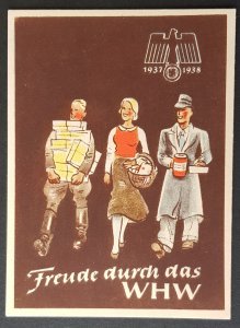 GERMANY THIRD 3RD REICH ORIGINAL PROPAGANDA LABEL WINTER RELIEF FUND 1937/38