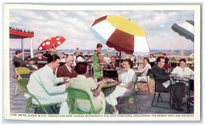 1940 Wilson Terrace Roof Garden Restaurant Overlooking Chicago Illinois Postcard