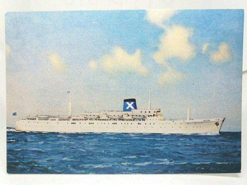 TSS Regina Steamer Cruise Ship Chandris Cruises Vintage Postcard