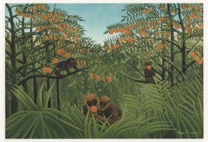 Henri Rousseau Monkeys In The Jungle Painting Postcard