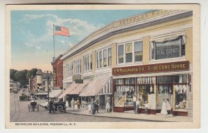 P2445, old postcard street view fw woolworth 5-10 store old cars peekskill NY