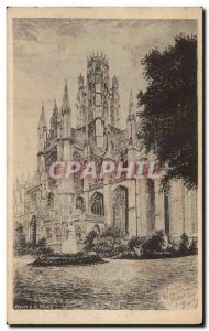 Rouen Postcard Ancient Church St Ouen South Portal