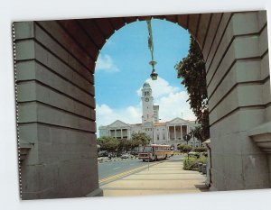 Postcard Through the Archway of Anderson Bridge Victoria Memorial Hall Singapore