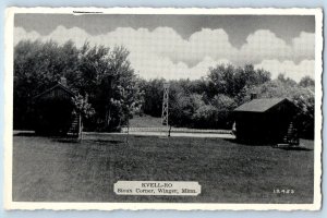 Winger Minnesota MN Postcard Kvell-Ro Sioux Corner Cabin Trees c1960's Vintage