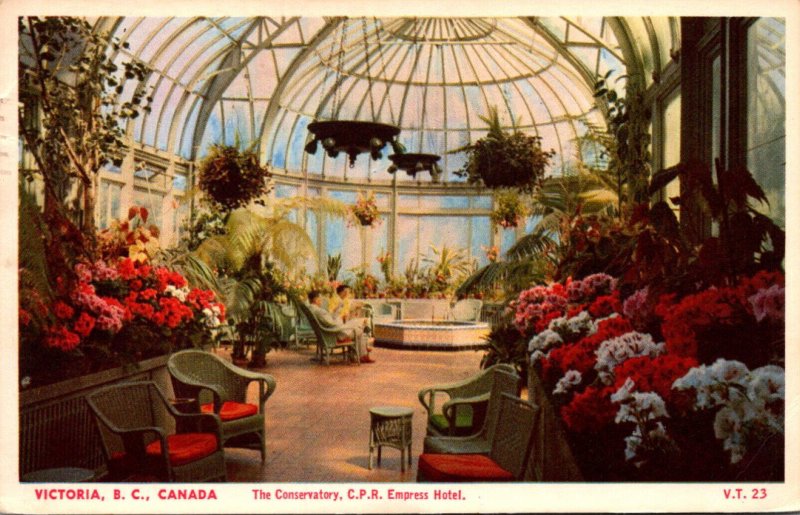 Canada Victoria CPR Empress Hotel The Conservatory 1956