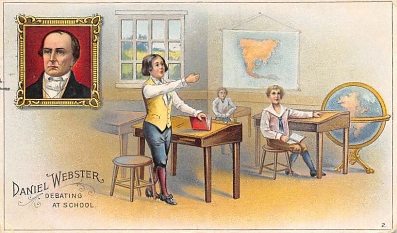 Daniel Webster Debating School 1913 postal marking left edge, corner wear