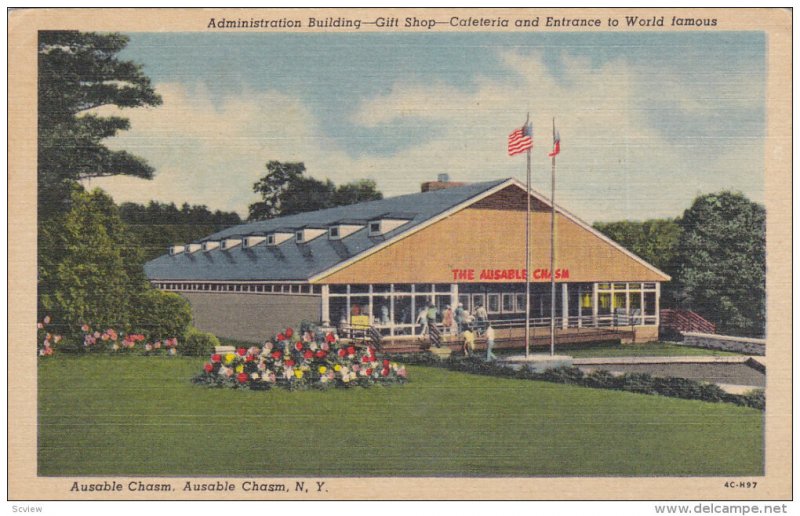 Administration Building, Gift Shop, Ausable Chasm, AUSABLE CHASM, New York, 1...