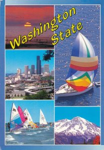 Greetings from Washington State - Seattle Sailing Mountains - pm 1989
