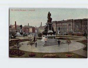 Postcard St. John's Gardens, Liverpool, England