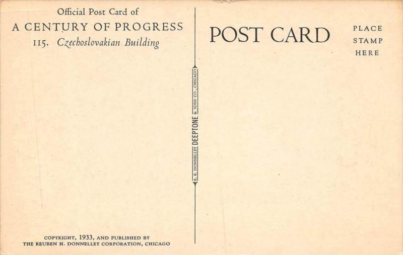 3695  Czechoslovakian Building, Official Post Card of A Century of Progress