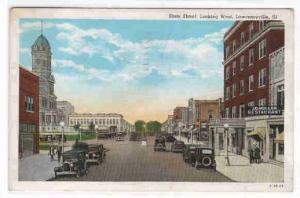 State Street Scene Lawrenceville Illinois 1939 postcard