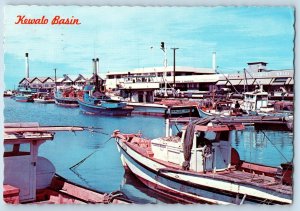 Honolulu Hawaii HI Postcard Boat Harbor Kewalo Basin Industrial Business c1970