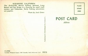 1950's Lighthouse Fishing Boat Oceanside California Postcard 2T3-627 