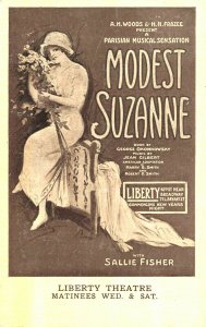 New York NY Liberty Theatre Modest Suzanne Sallie Fisher Postcard