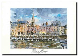 Modern Postcard Honfleur (Calvados) Pierre Legrand Watercolor