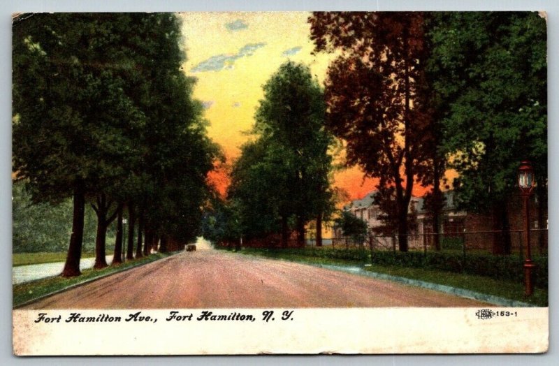 Fort Hamilton Ave.  Fort Hamilton  New York Postcard  1909