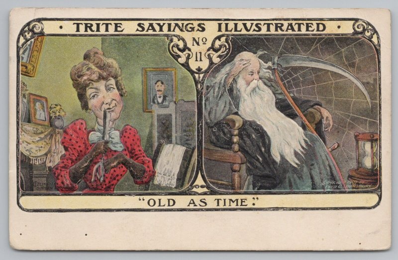 Comics~Trite Sayings~Old As Time~Scythe & Hourglass~Fred Lounsbury~Vintage PC