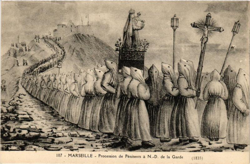 CPA MARSEILLE - Proccesion de Penitents a N.-D. de la Garde (256357)