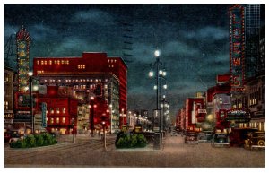 Louisiana  New Orleans Canal street at night