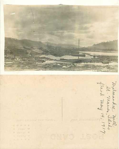 RPPC of Milwaukee Mill, St. Maries, Idaho, ID Flood, May 14, 1917