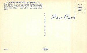 SANTEE, South Carolina SC   HIGHWAY BRIDGE~Lake Marion BIRD'S EYE VIEW  Postcard