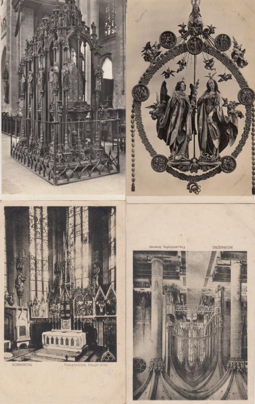 Nurnberg St Sebald Frauenkirche Kirche 4x German Religious Postcard s