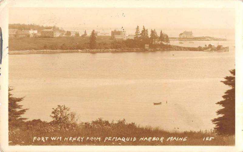 Pemaquid Harbor Maine Fort WM Henry Real Photo Antique Postcard K30783