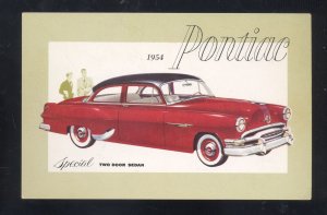 1954 PONTIAC SPECIAL TWO DOOR SEDAN VINTAGE CAR DEALER ADVERTISING POSTCARD