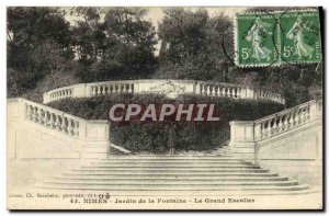 Old Postcard Nimes Fountain Gardens The Grand Staircase