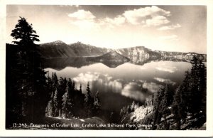 Oregon Crater Lake National Park Panorama Of Crater Lake 1951 Real Photo