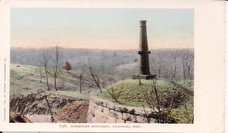 Vicksburg MS, Surrender Monument at Battlefield, Civil War, pre-1907, Panorama