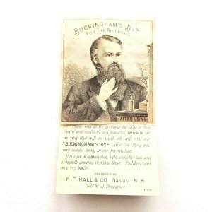 1880s-90s Buckingham's Dye Whiskers Man with Beard R.P. Hall & Co Trade Card