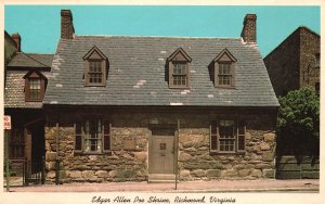 Postcard Edgar Allen Poe Shrine Quaint Structure Oldest House Richmond Virginia