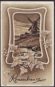 Remembrance,Windmill,Ivy Postcard