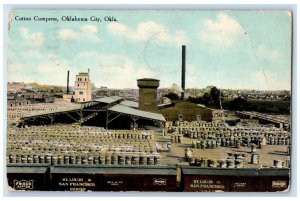 1910 Cotton Compress Storage Scene Oklahoma City Oklahoma OK Posted Postcard