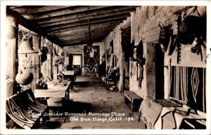 California Old San Diego Ramona's Marriage Place West Corridor Real Photo