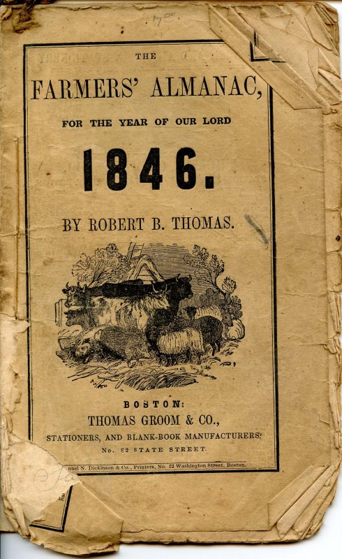 The Old Farmers' Almanac (Robert B Thomas)-1846 (8 X 5.25)44pp, stringbound