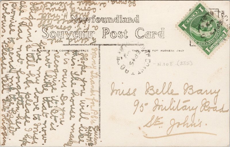 Burin Newfoundland NL Boats Birdseye Dicks & Co Postcard E96