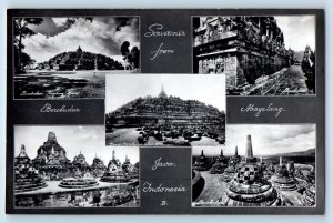 Indonesia Postcard Souvenir from Java c1910 Multiview Posted Antique RPPC Photo