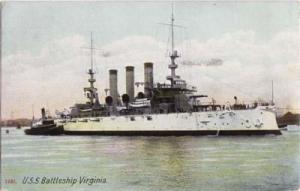 Post Card U.S.S. Battleship Virginia
