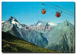 Modern Postcard Les 2 Alpes Isere Le Diable gondola Muzelle and Aiguille de V...