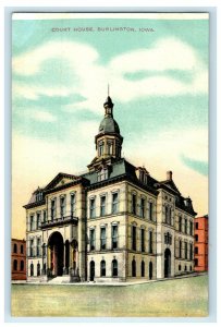 c1910s Court House, Burlington Iowa IA Antique Unposted Postcard