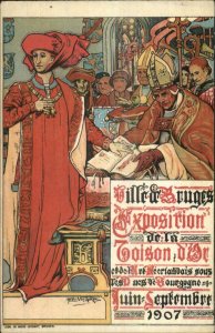 Bruges 1907 Exposition Medieval - Poster Art - Flori Von Acker Postcard